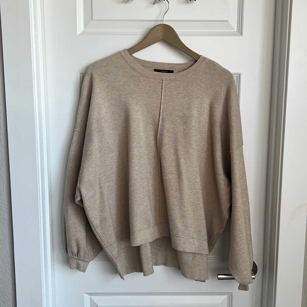 Medium, tan sweater longer in the back, Forever 21